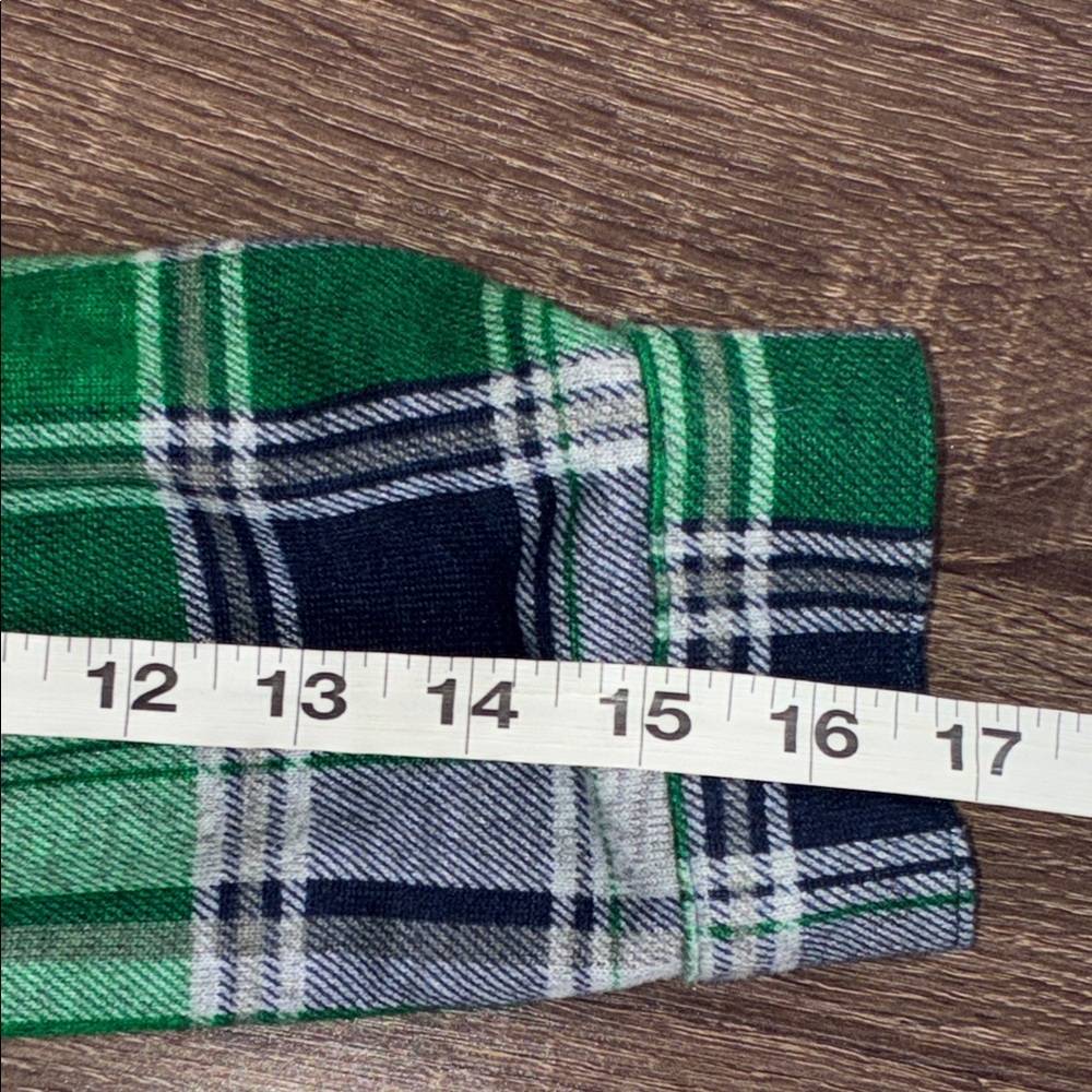 EUC Medium Unbranded Baylor University Green and Blue Plaid Button-Up Shirt - Picture 7 of 10